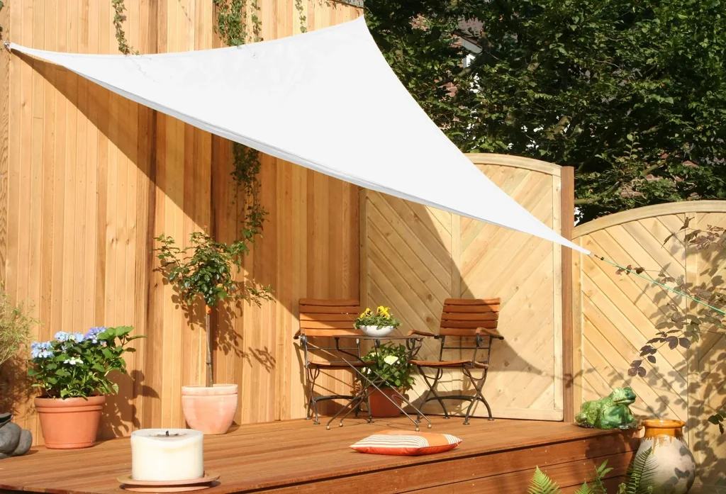 Dreieck-Sonnensegel HDPE creme weiss 360 x 360 x 360cm