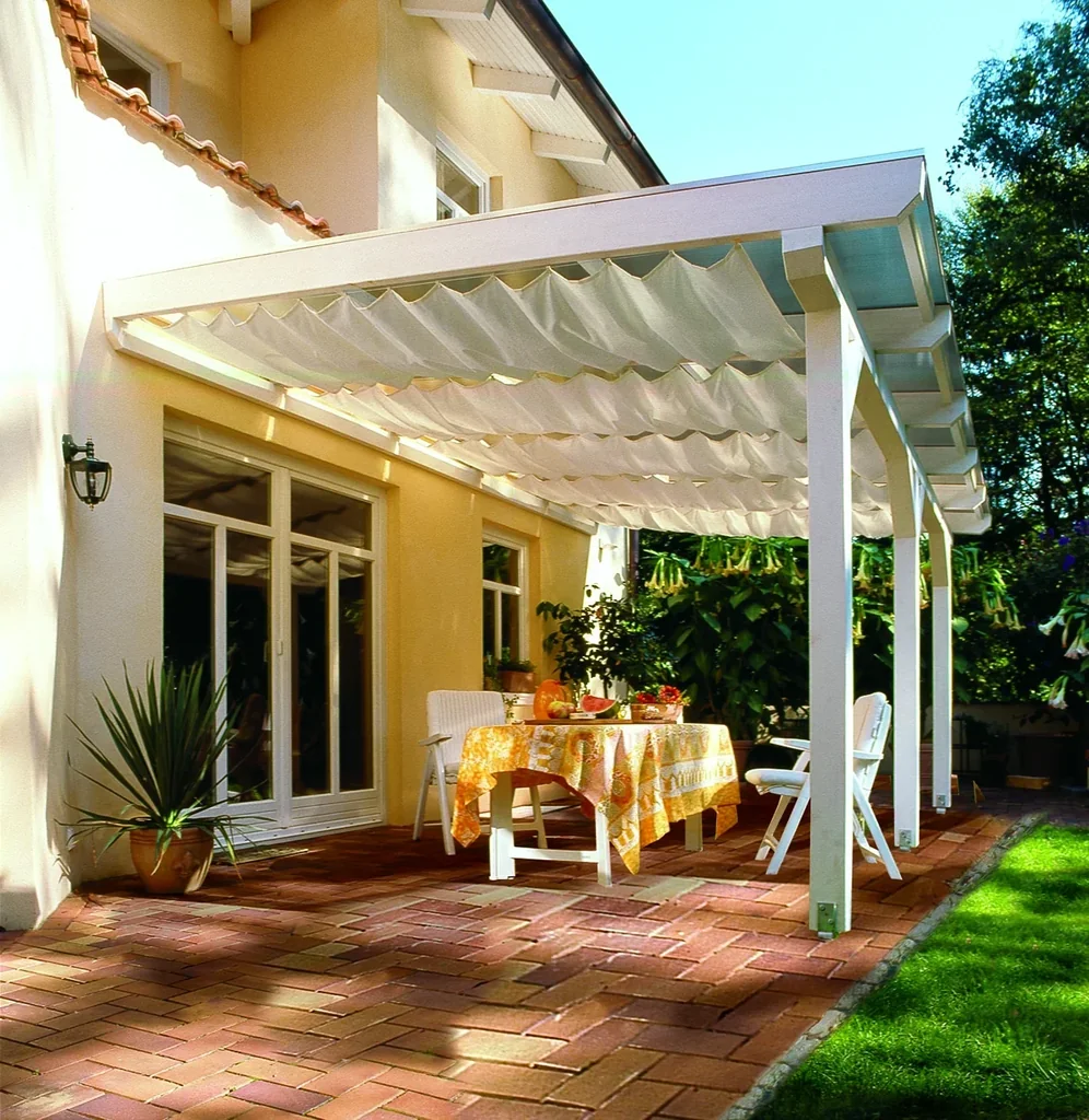 Seilspann-Sonnensegel elfenbein 420 x 140 cm