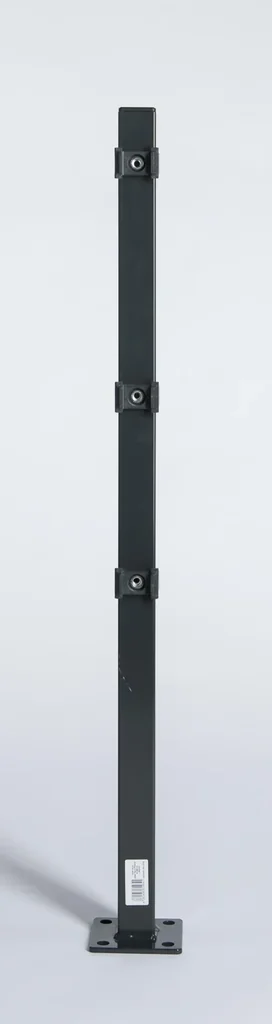 Pfosten mit Fuß, Montageplatte integriert, anthrazit, 1300 x 40 x 40 mm
