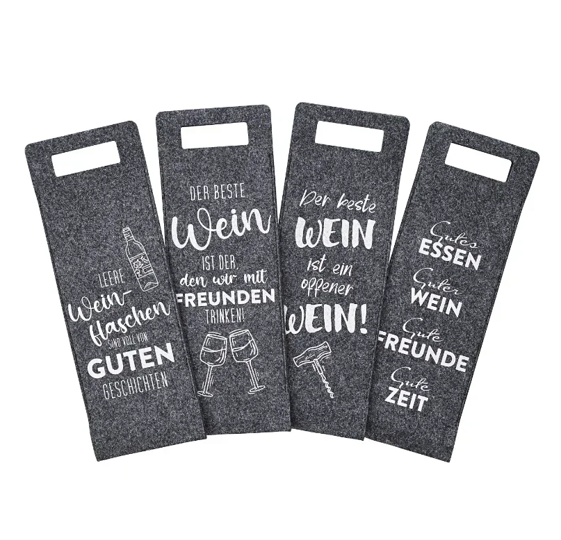 Flaschentasche aus Filz, 4er-Set