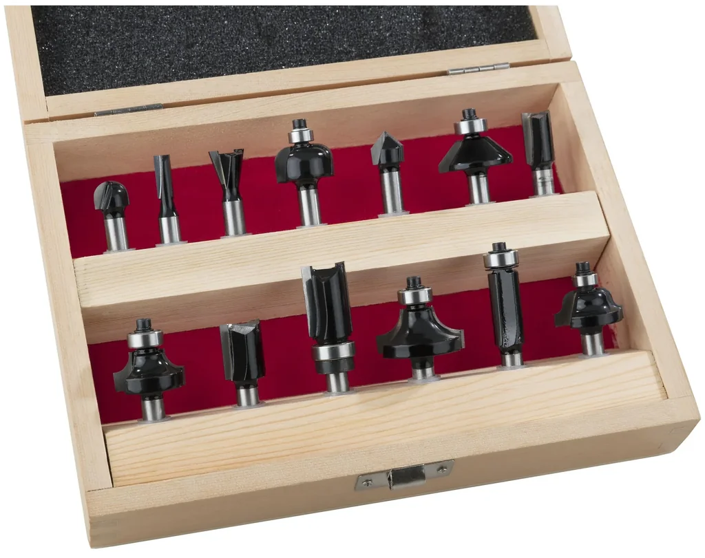 HM Fräsersatz 13-teilig (Oberfräsen), 8mm Schaft