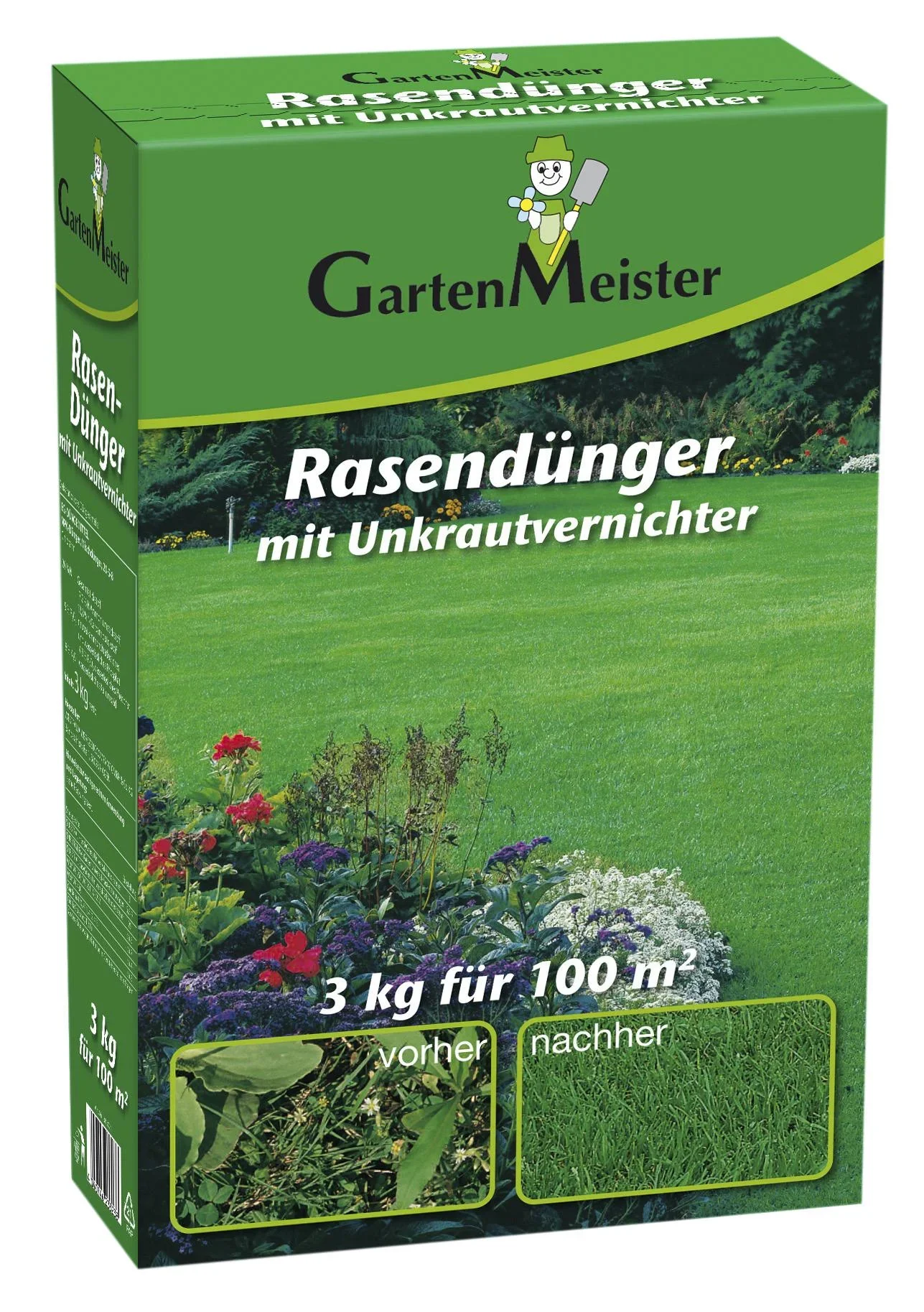 Rasendünger mit Unkrautvernichter, 3 kg für ca. 110 m²