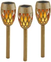 Bambus Solar Flammen Leuchte, 3er-Set