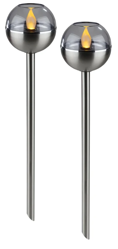 2in1 Solar Flacker Leuchten, amber, 2er Set