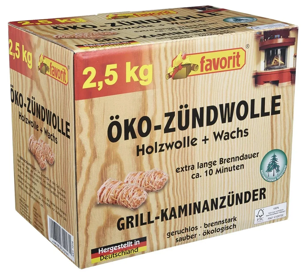 Öko-Zündwolle, Feueranzünder, Spar-Pack, 2,5 kg