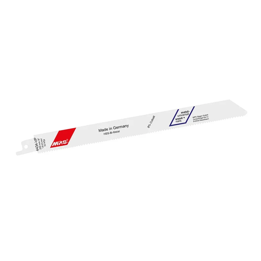 Bi-Metall-Säbelsägeblatt gefräst und geschränkt, GL 230/VL 210 mm, ZT 1,8-2,5mm/10-14TPI, 5er Pack