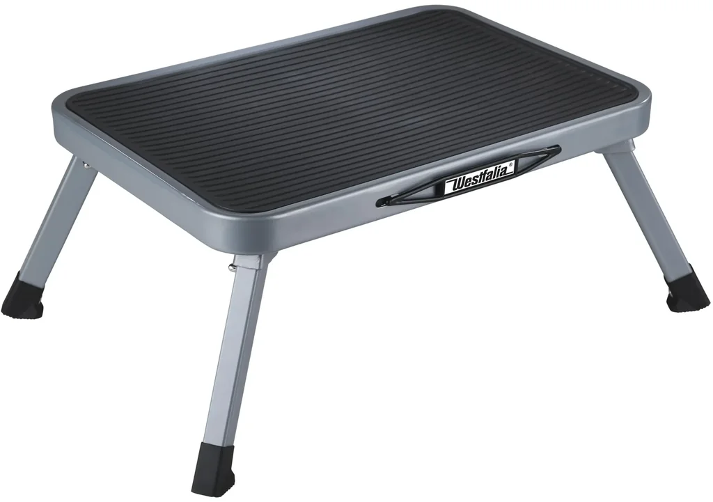 Faltbarer, einstufiger Tritthocker, grau