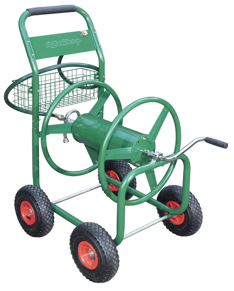 Schlauchwagen, 100 m für 3/4" Schlauch, inklusive Ablagekorb