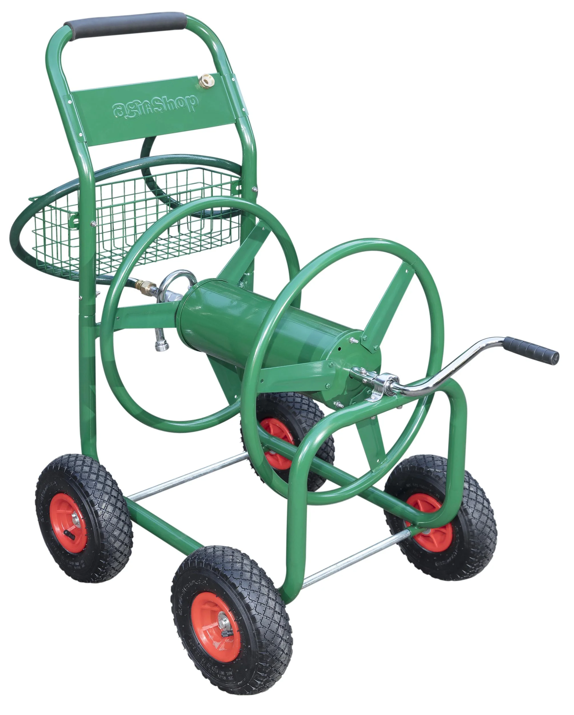 Schlauchwagen, 100 m für 3/4" Schlauch, inklusive Ablagekorb