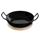 Schlemmerpfanne mit Holzteller 20 cm