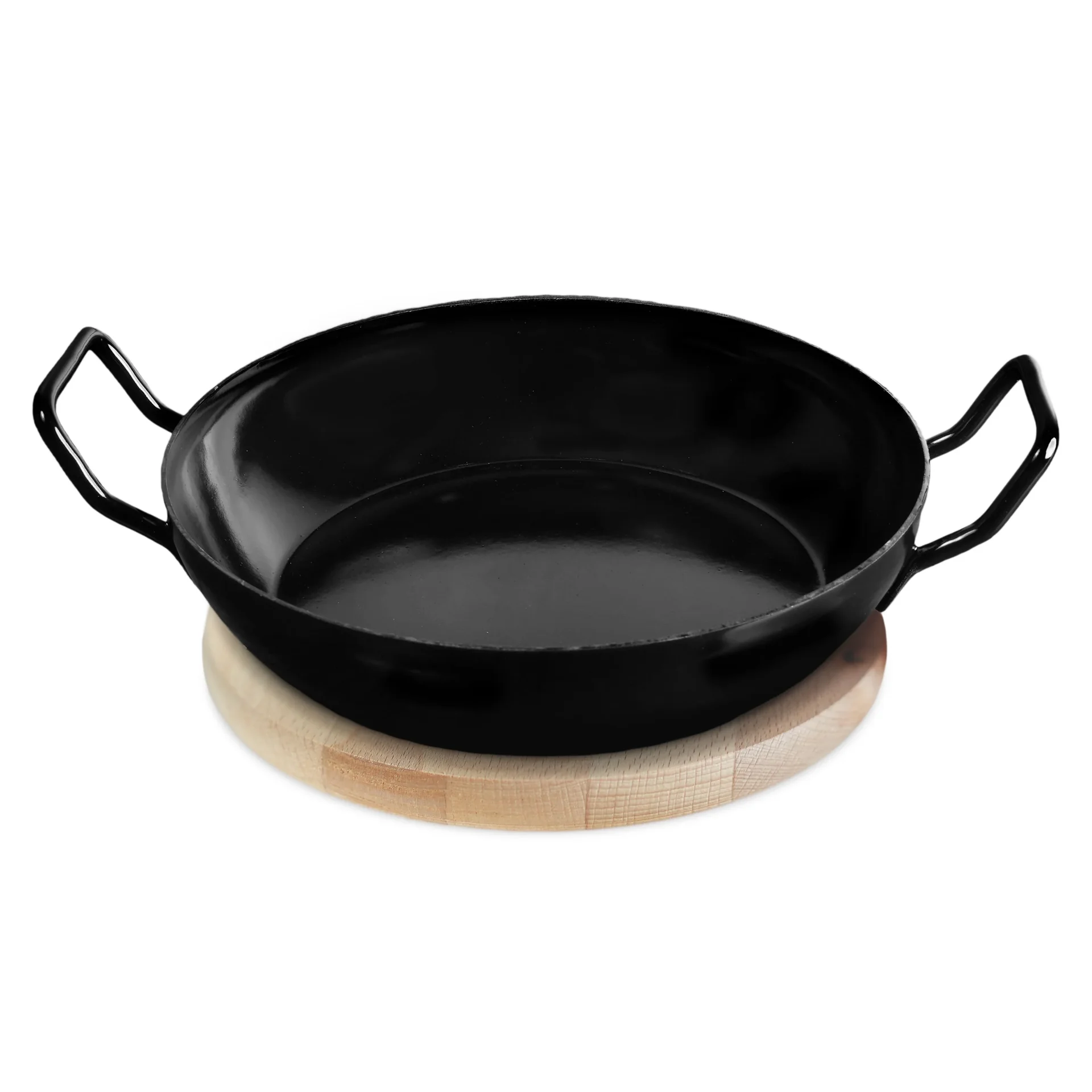 Schlemmerpfanne mit Holzteller 20 cm