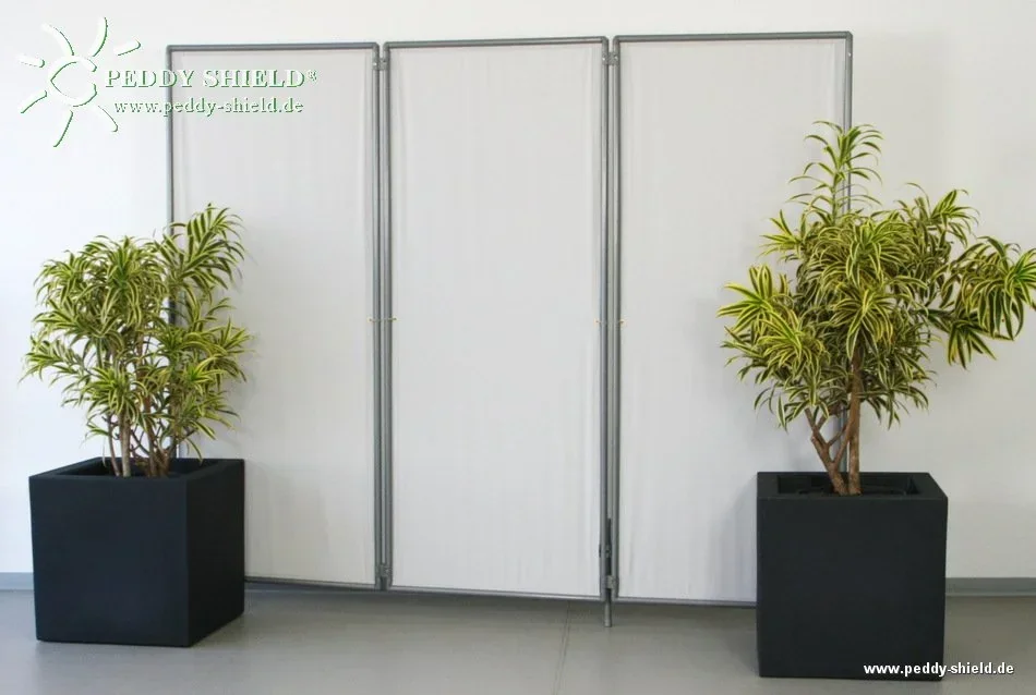 Paravent Sicht- und Windschutz 210x170 cm hell silbergrau