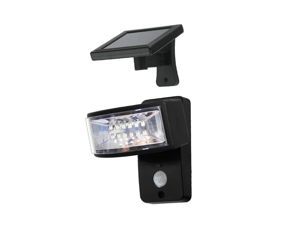 LED Wandleuchte mit separatem Solarpanel und Bewegungsmelder