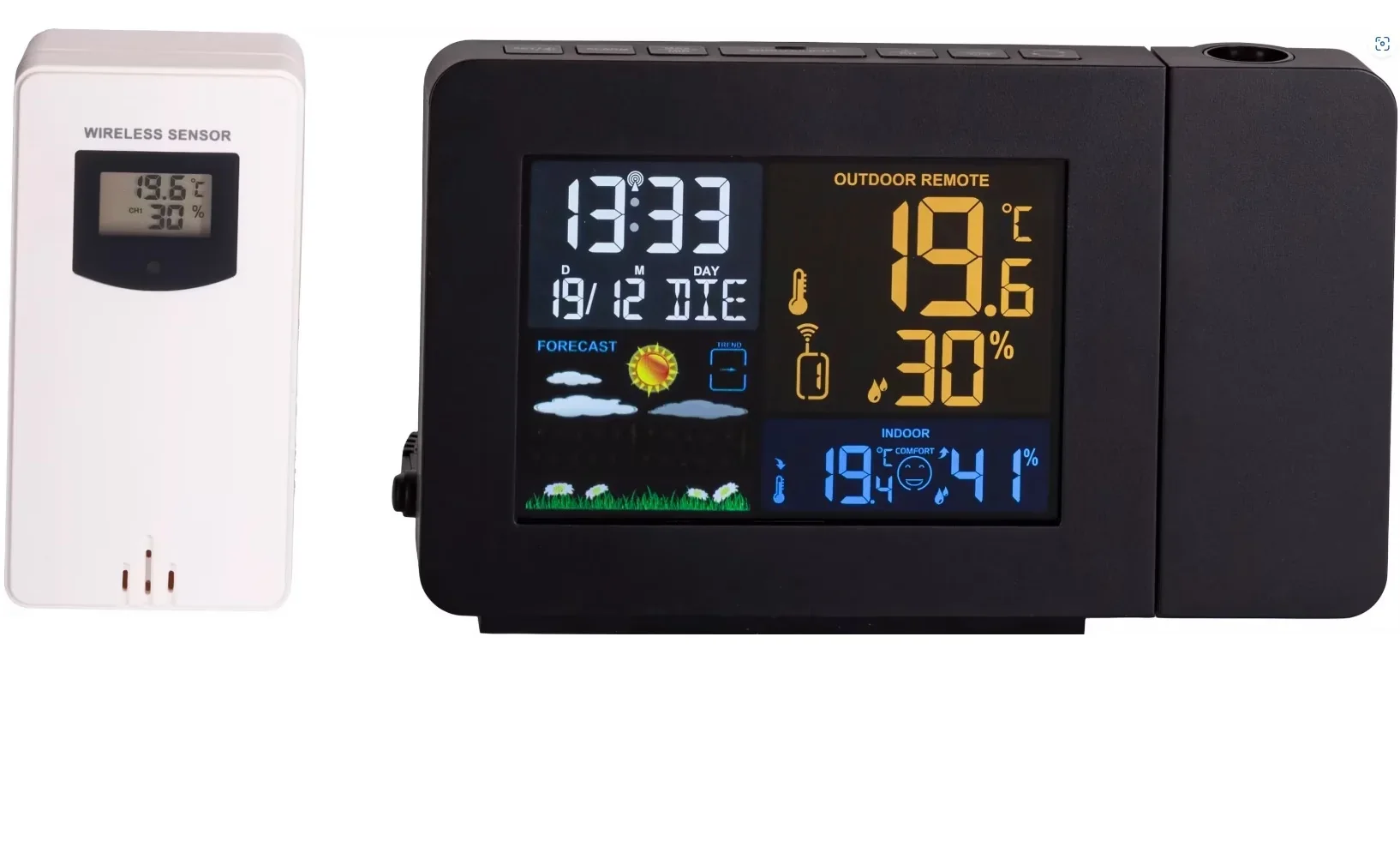 Wetterstation mit LED-Projektion