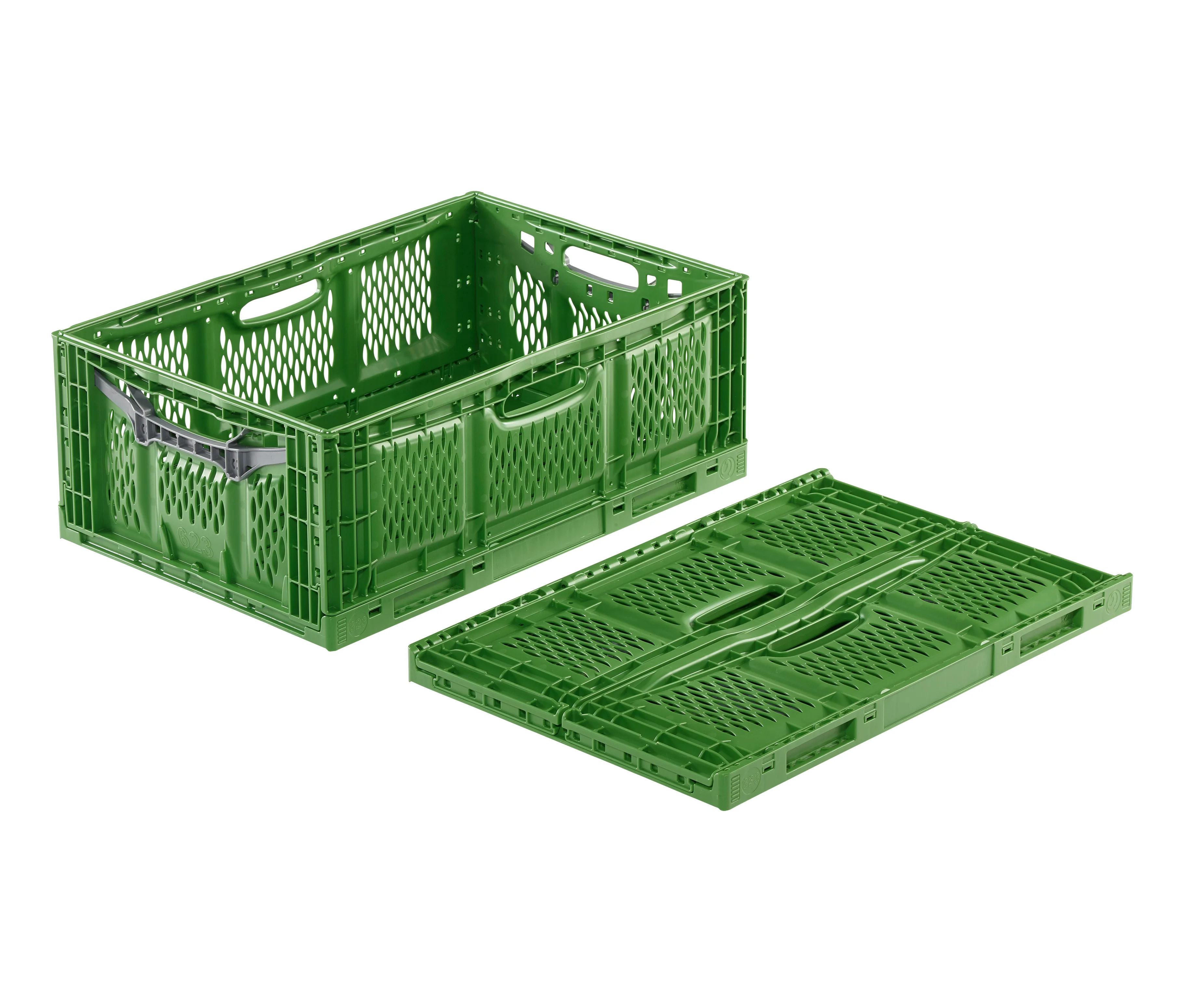 Klappbox 40x30x18cm durchbrochen grün