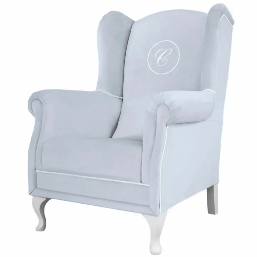 Caramella Polstersessel / Stillstuhl mit Emblem Blau