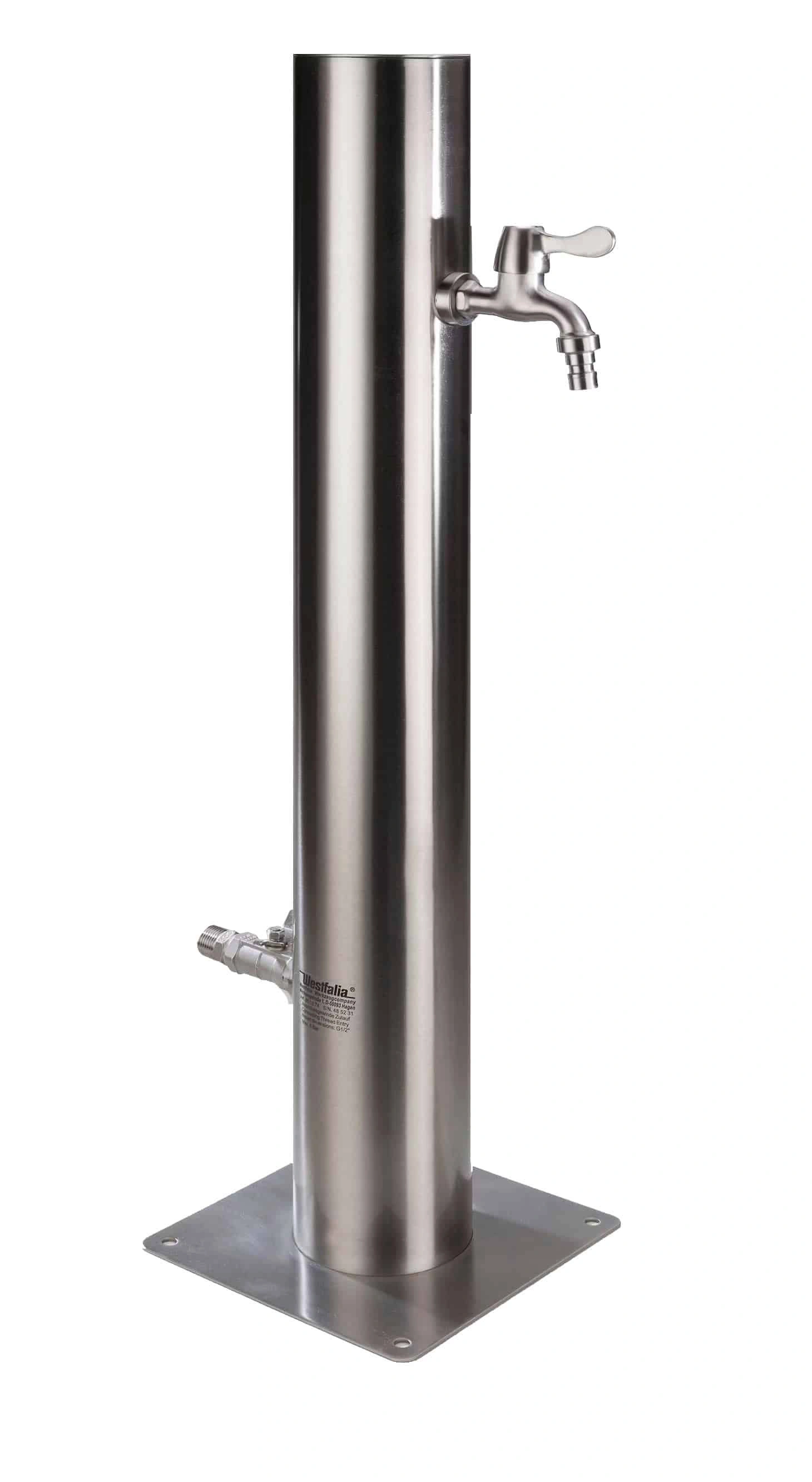 Wasserzapfsäule aus Edelstahl mit 2 Auslaufhähnen