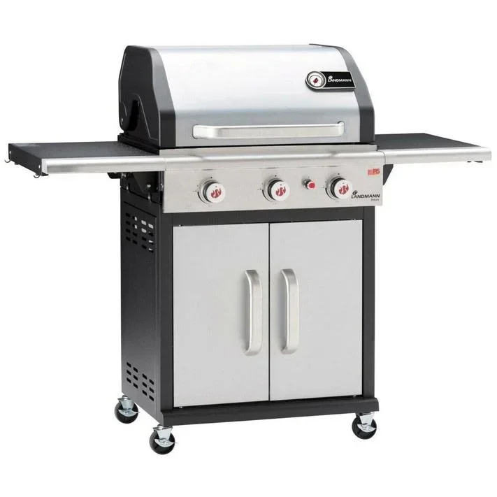 Triton 3.0 silver gas BBQ - Barbecue - klappbare Arbeitsplatten - geeignet für 12 Personen