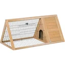 3-eckig Kleintierstall mit Freigehege Auslauf Outdoor Gelb 116 x 62,2 x 52,5 cm