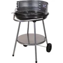 BBQ Holzkohlegrill - Ø 51,5 cm - Edelstahl - Schwarz - Auf Rädern