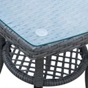 Gartensitzgruppe 3-tlg, Polyrattan Gartenset Rattanmöbel Grau mit Sitzkissen