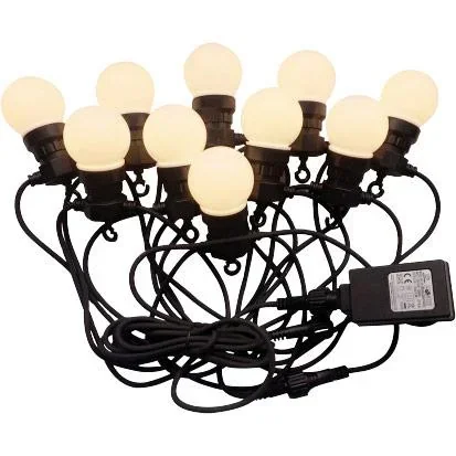 VT-71020 LED-Lanyard 10 Meter mit Stecker, inkl. 20x 0,5W LED-Birnen, 3000K Warmweiß, 600 Lumen, IP44