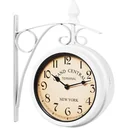 Retrostyle Bahnhofsuhr / Uhr - 29 x 9,5 x 32,5 cm -Weiß
