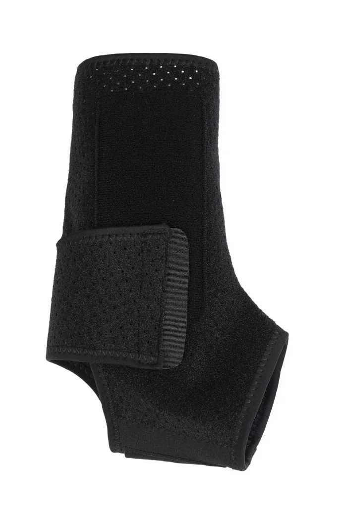 Aktiv-Knöchelbandage mit Klettverschluss, Universalgröße „Flexitek“. Schwarz