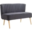 2-Sitzer Couch Stoffsofa Polstersofa Sitzmöbel Holz dunkelgrau 117 x 56,5 x 77 cm