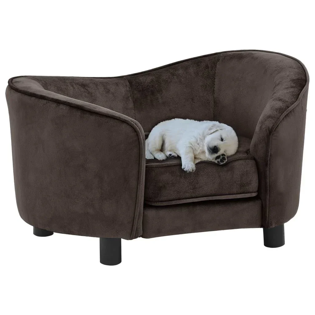 Hundebank 69x49x40 cm Plüsch braun