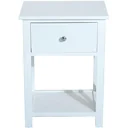 Beistelltisch Nachttisch mit Schublade Holz Weiß