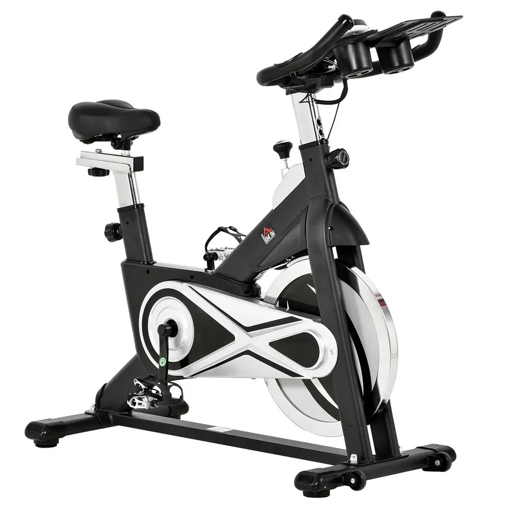 Fahrradtrainer Indoor Heimtrainer mit 18KG Schwungrad Home Gym Cycling Bike Trainer Fitnessfahrrad Stufenlos Widerstand