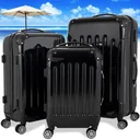 Hartschalenkoffer 3 Stück luxuriöser schwarzer M/L/XL aus Polycarbonat