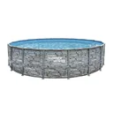 Elite Frame Pool Ø549 x 132 cm, Teak-Optik