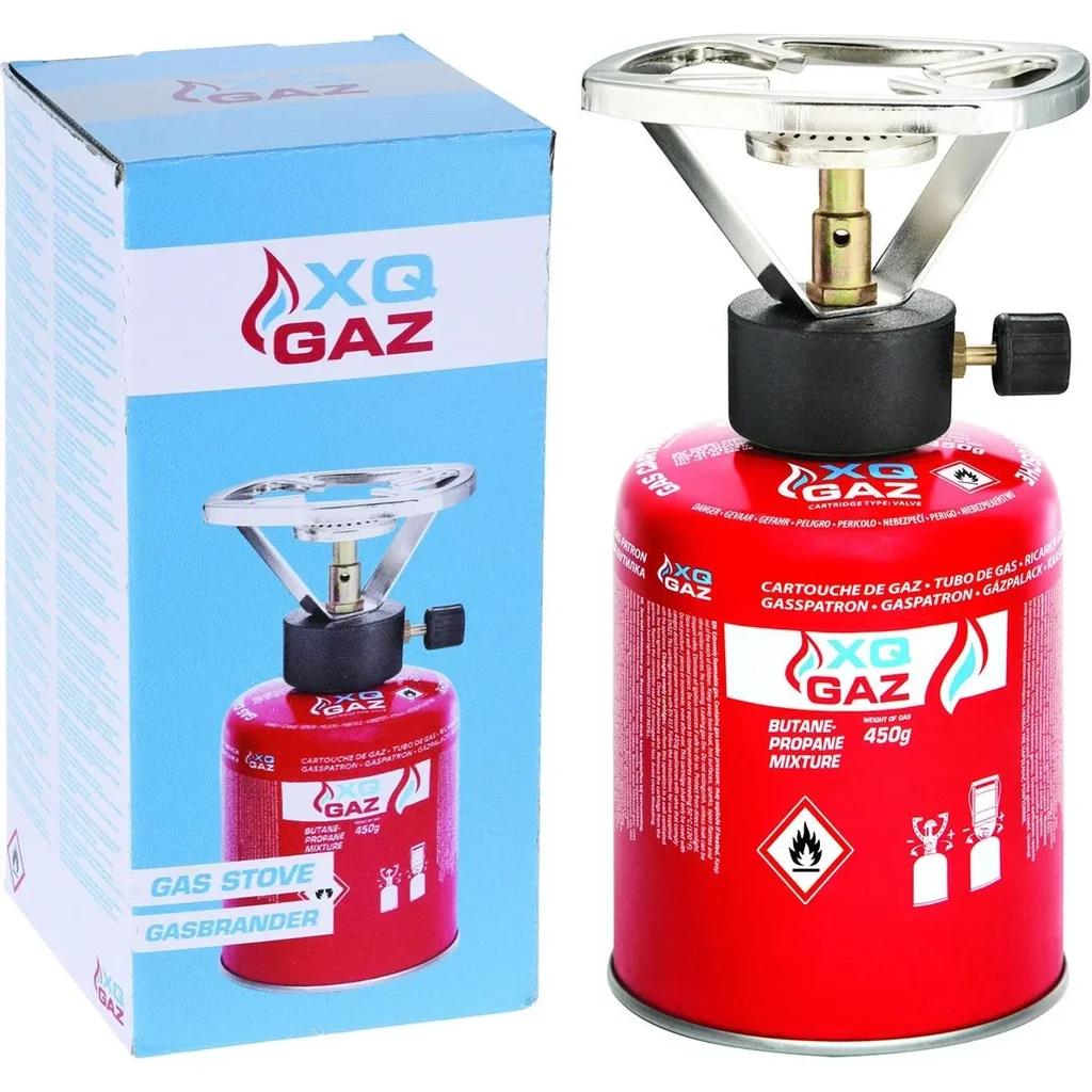 XQGaz 1 Pits Camping-Gas-Kocher - Mit Nachfüllung 450 Gramm