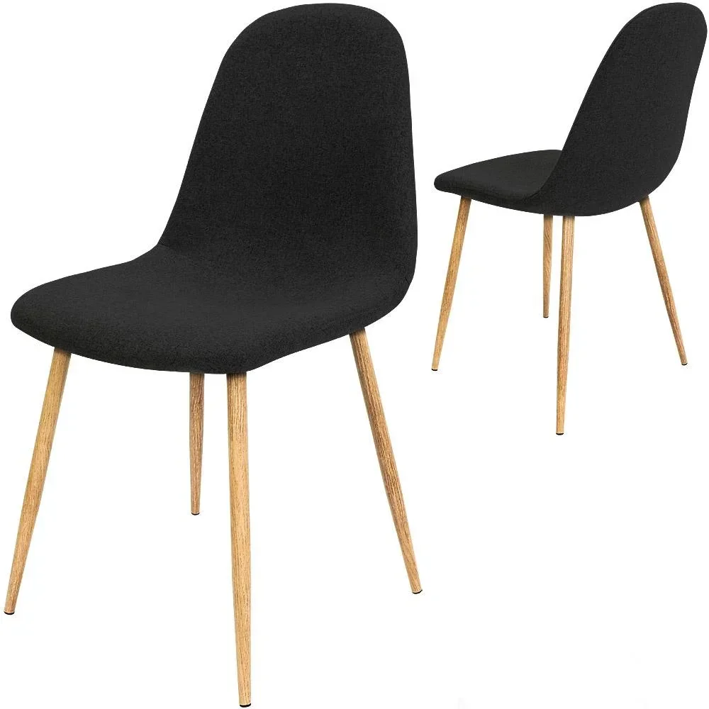 Design-Stuhl mit Stoffbezug schwarz 4 Stück