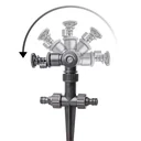 Wassersparender Rasensprenkler, 180° Schwenkkopf