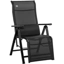 Gartenliege - 9 Positionen - Schwarz - 70 x 65 x 111 cm