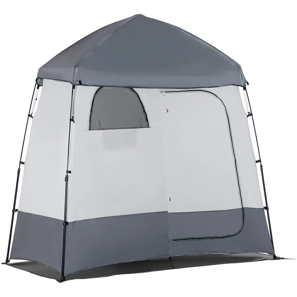 Duschzelt 2 Personen - inkl. Tragetasche - Grau - 230 x 120 x 230 cm