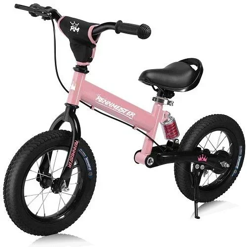 Laufrad mit Federung rosa