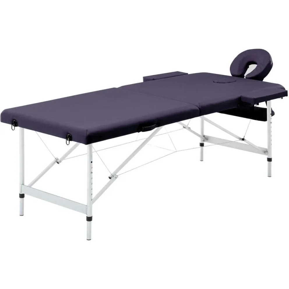 Klappbarer Massagetisch 2 Zonen Aluminium Wein lila
