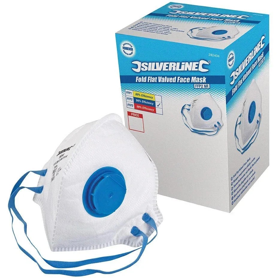 Flache, faltbare FFP2-Staubmaske mit Ventil, Einweg-Displaybox, 25 Stk. FFP2