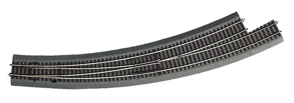 Bogenweiche links BWl9/10 für Handbetrieb, mit Bettung