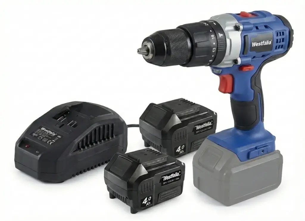 Akkuschlagbohrer 18 V Li-Ion inklusive 2 x 4 Ah Akkus und Ladegerät