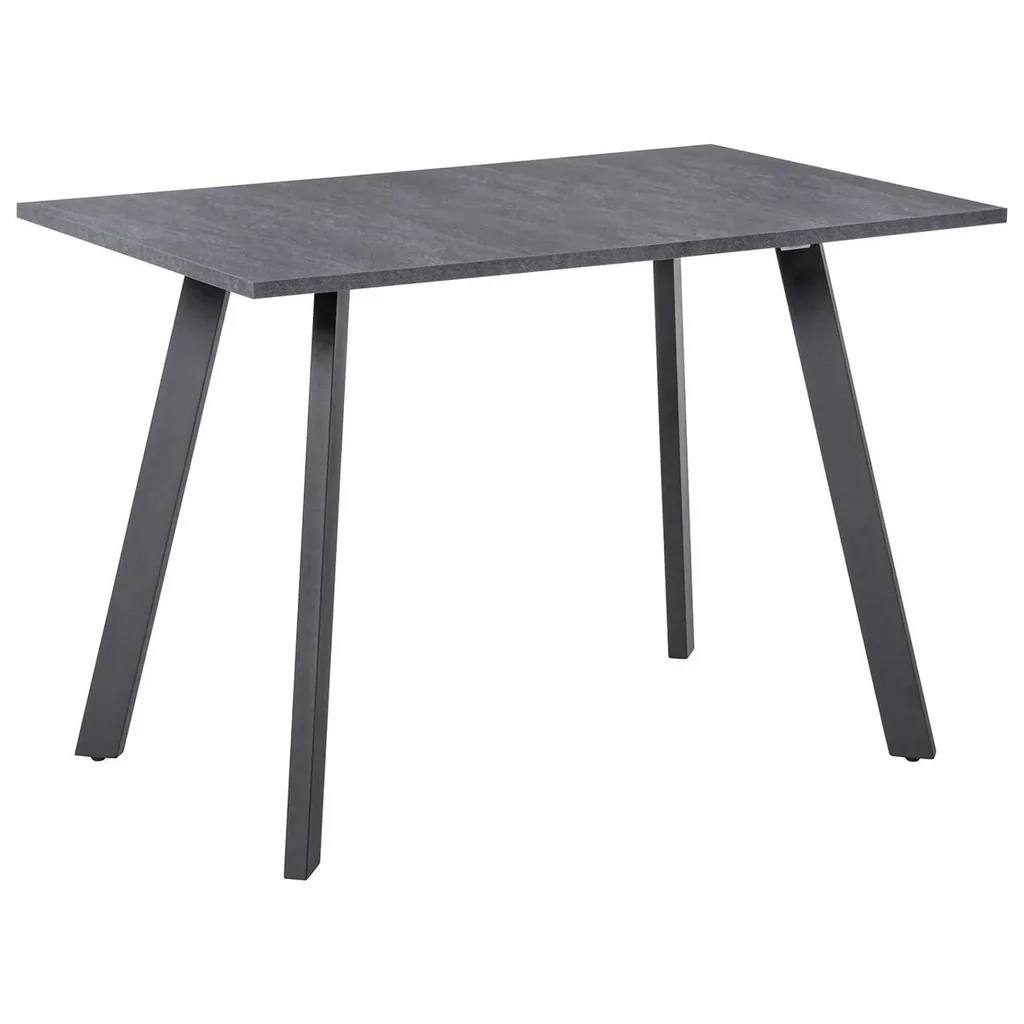 Esstisch Küchentisch mit Metallbeinen und geräumiger Tischplatte Holztisch Dunkelgrau MDF Metall 110 x 70 x 76 cm