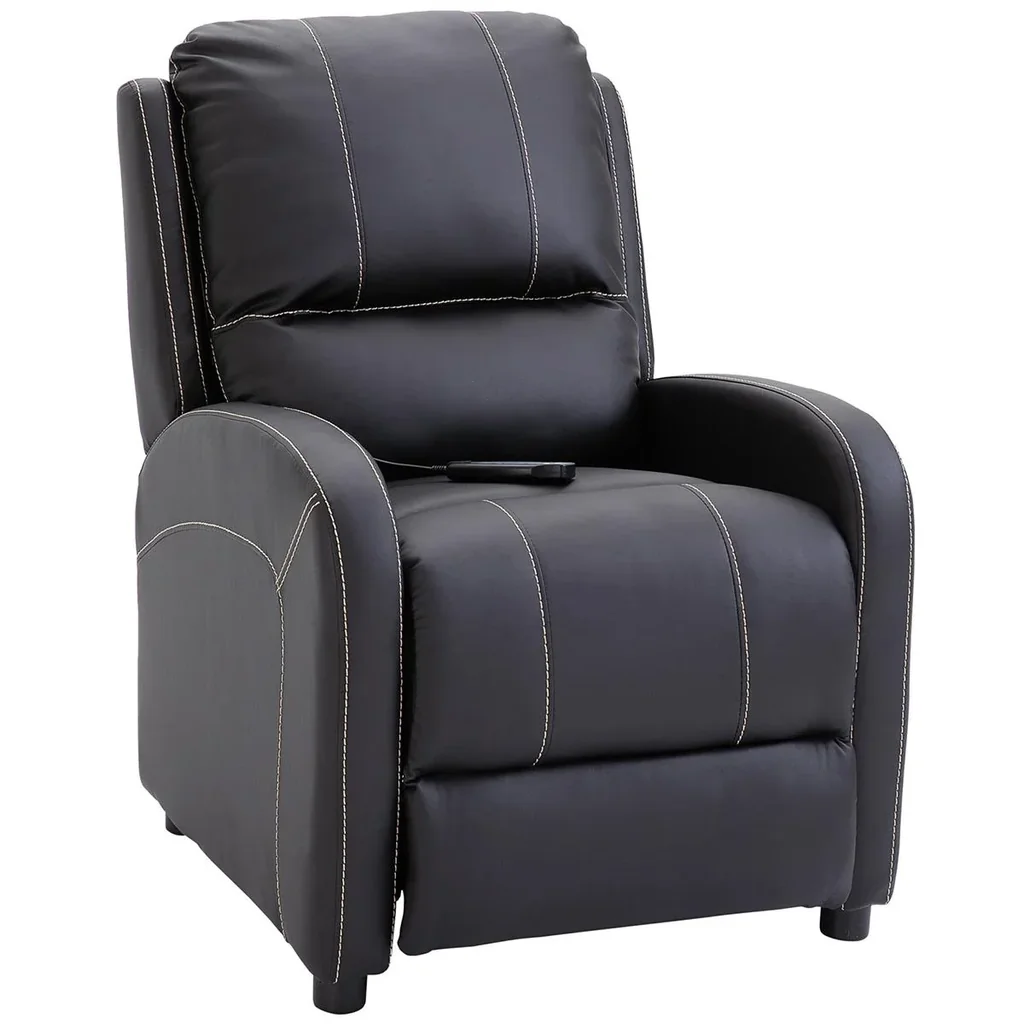 Massagesessel TV-Sessel Relaxsessel Wohnzimmer 165°-Neigung Kunstleder Metall Schwarz 70 x 88 x 100 cm