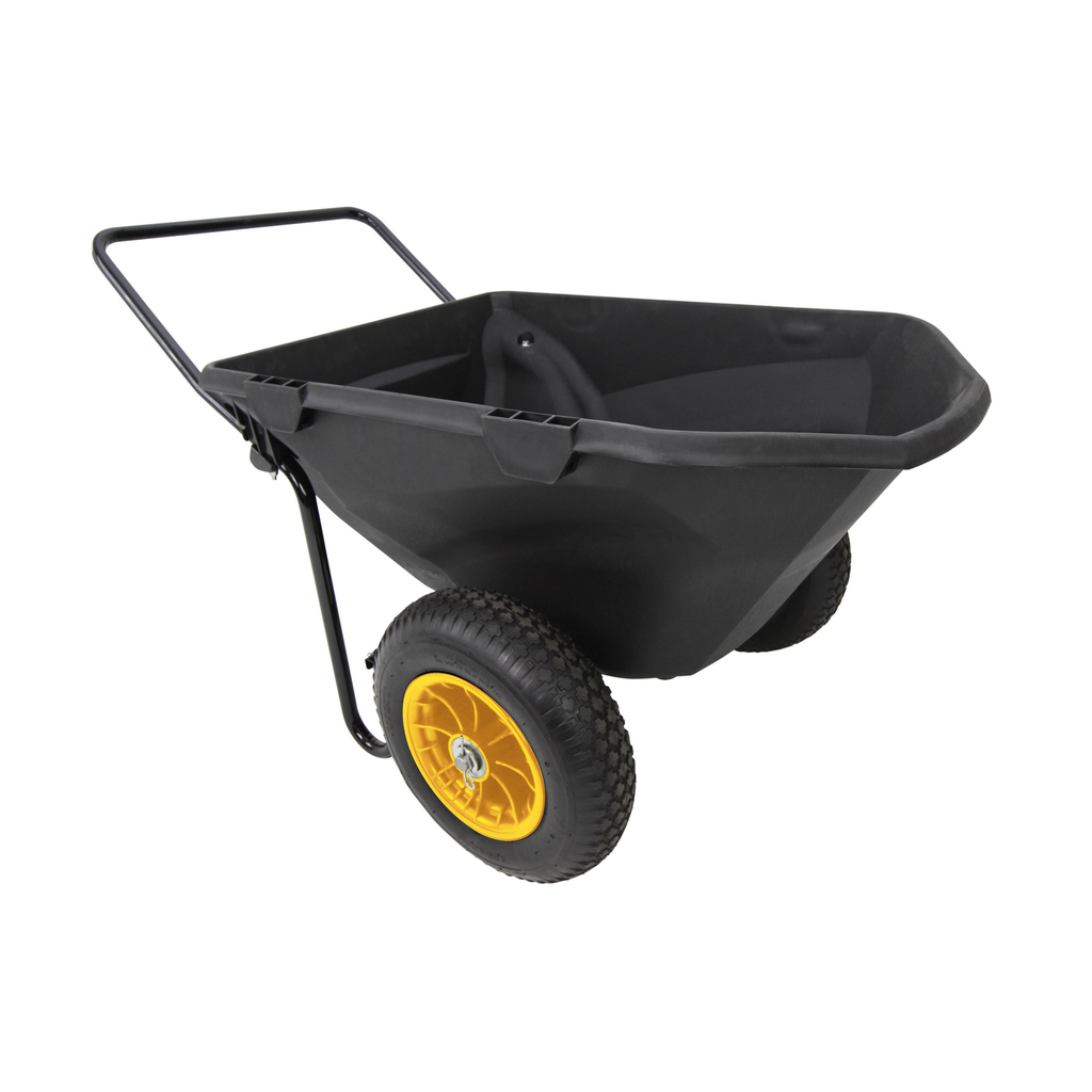 Polar Schubkarre Cub Cart 198L 71×127×74 cm Schwarz – 181 kg Traglast, Vollgummi-Räder