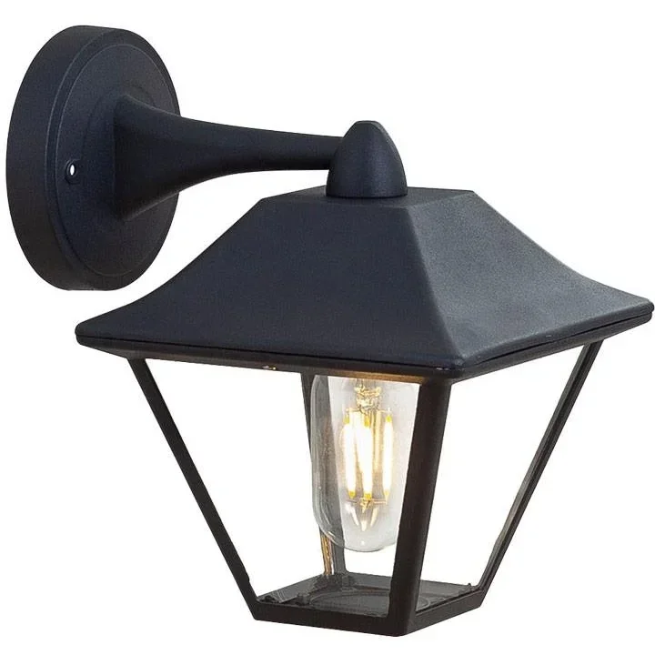 VT-843 Klassische Wandleuchte - 1 Hell - Schwarz - IP44