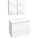 Concept Badezimmermöbel met Spiegelschrank 60cm - Weiss/Weiss