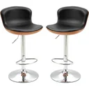 Barhocker mit Fußstütze, 2er-Satz, schwarz